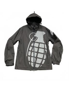 VTG Rare 2000s Grenade Technical Ski Jacket Gray Hooded Grenade Appliquéd Large